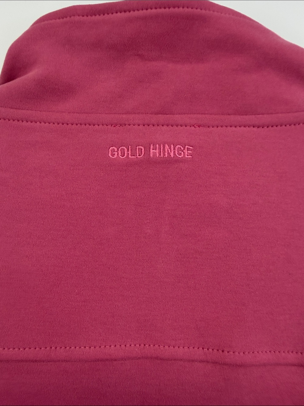 Gold Hinge Cinched Zip Up Cropped Jacket Berry Pink Funnel Neck Women’s L - Picture 10 of 10